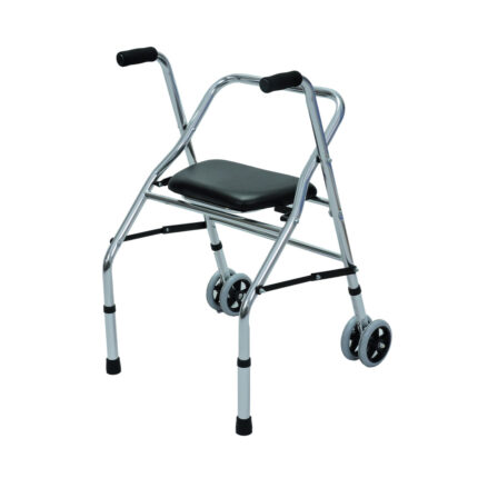 Caminador con asiento rígido ruedas delanteras