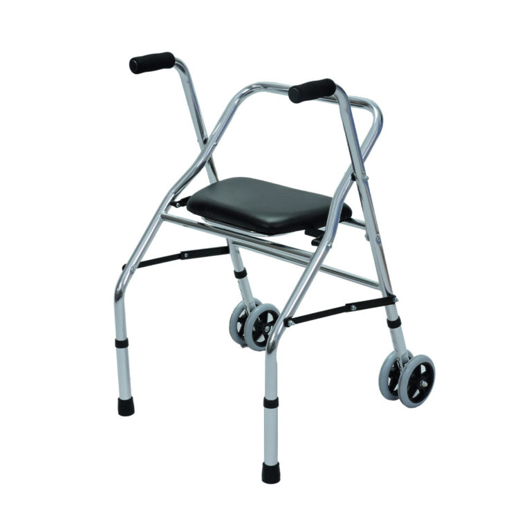 Caminador con asiento rígido ruedas delanteras