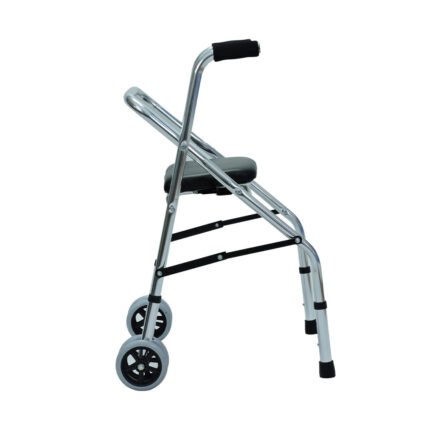 Caminador con asiento rígido ruedas delanteras vista 2
