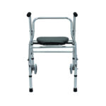 Caminador con asiento rígido ruedas delanteras vista 3