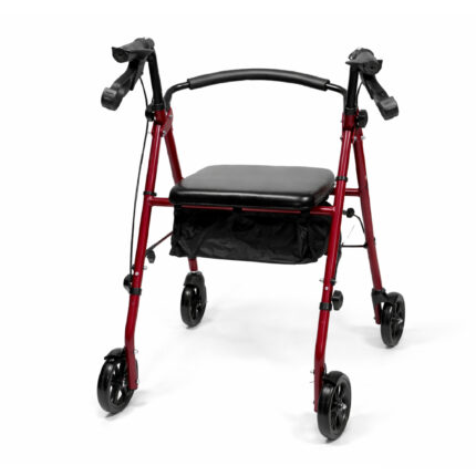 Caminador rollador con silla vista lateral