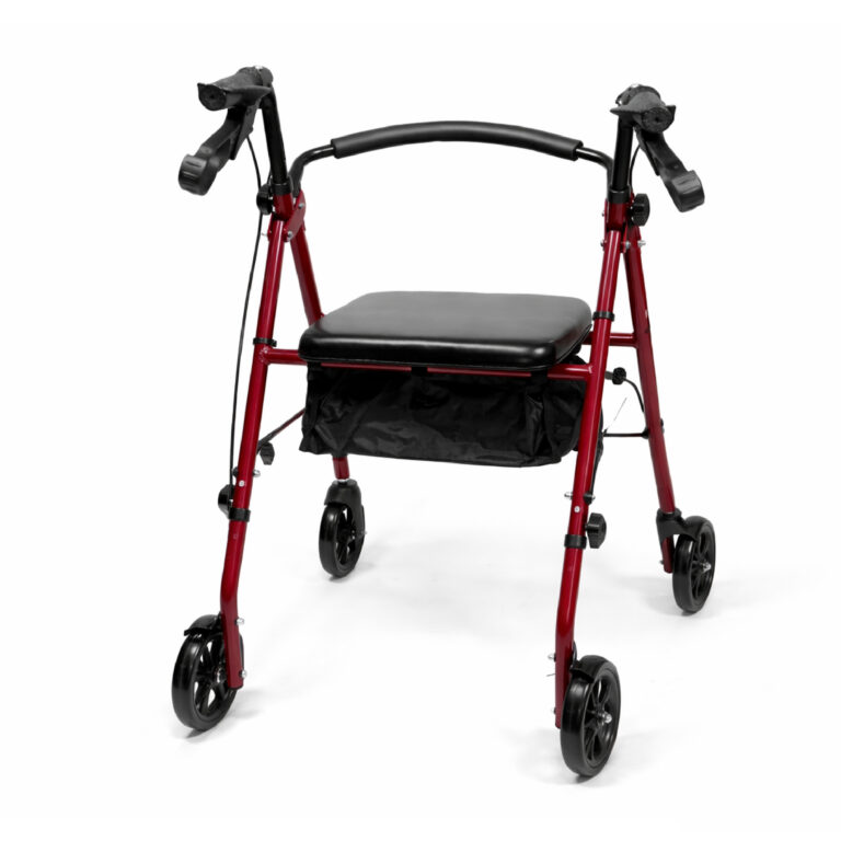 Caminador rollador con silla vista lateral