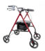 Caminador rollador marco en aluminio y respaldo en acero color rojo