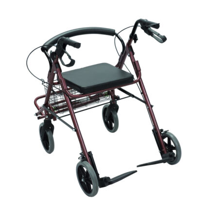 Caminador rollator 4 ruedas canastilla y calapies