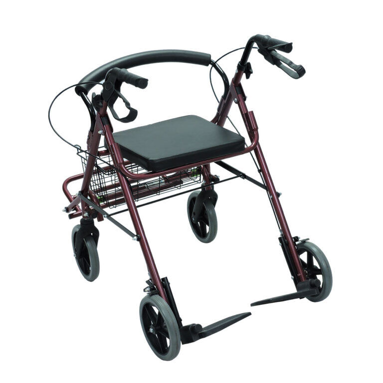 Caminador rollator 4 ruedas canastilla y calapies