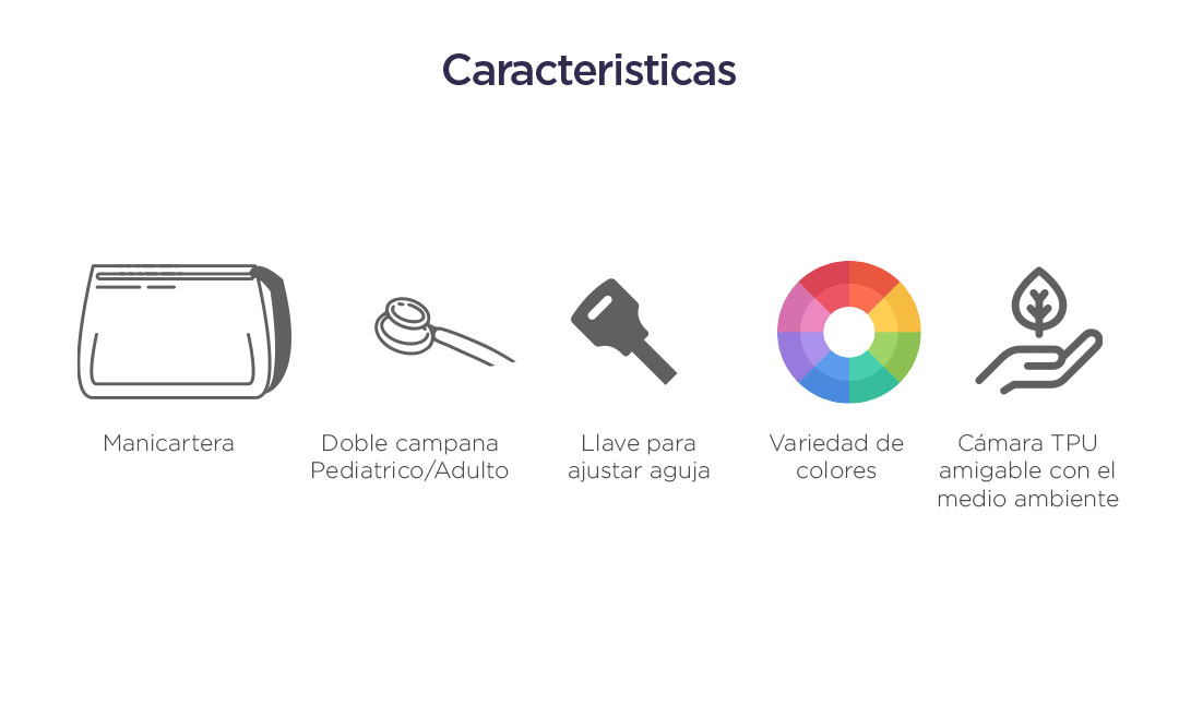 Caracteristicas kit esfigmomanómetro con fonendoscopio