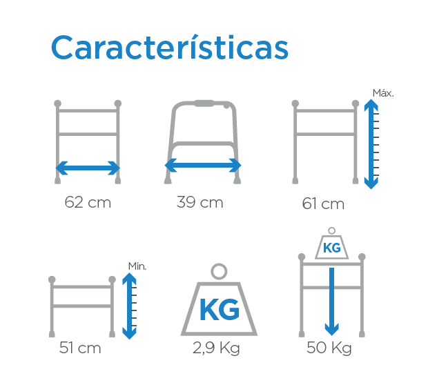 Caracteristicas CAMINADOR PEDIÁTRICO EN ALUMINIO