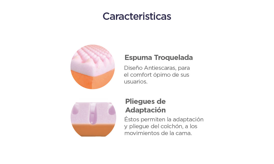 Caracteristicas COLCHON PARA CAMA EN ESPUMA TROQUELADA