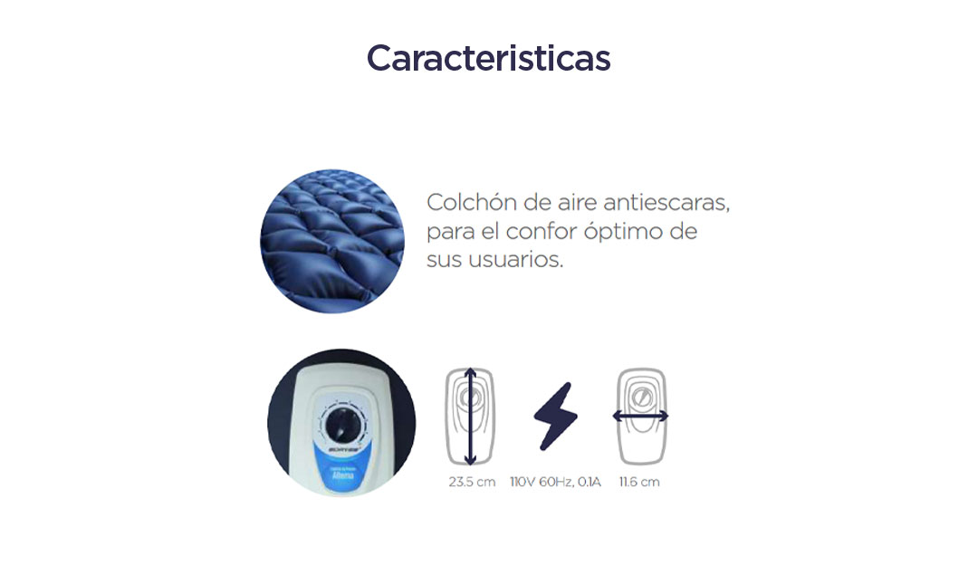 Caracteristicas COLCHÓN PARA CAMA PRESIÓN ALTERNA