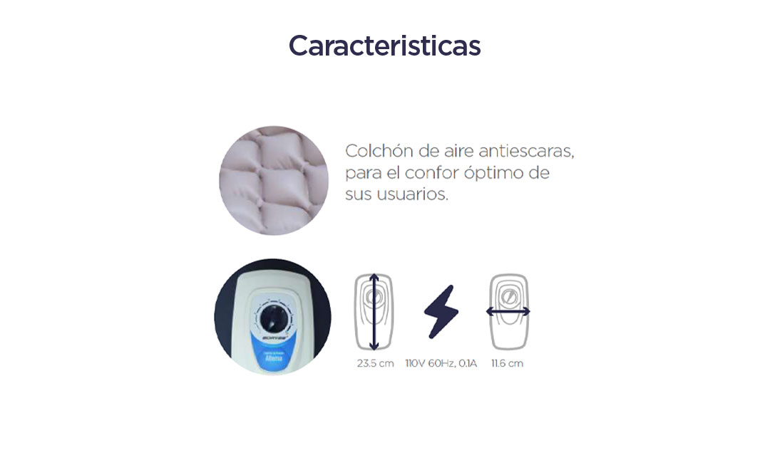 Caracteristicas COLCHÓN PARA CAMA PRESIÓN ALTERNA