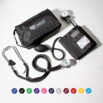 Kit de esfigmomanómetro aneroide con fonendoscopio color gris