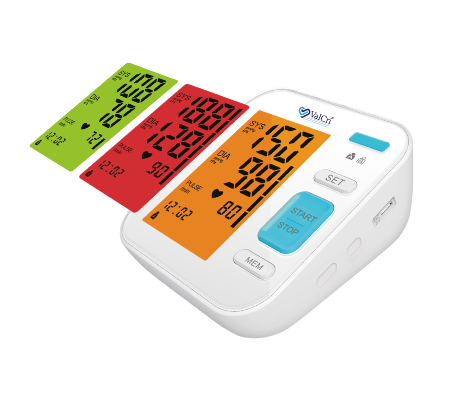 Monitor digital de presión arterial trilumicente para brazo
