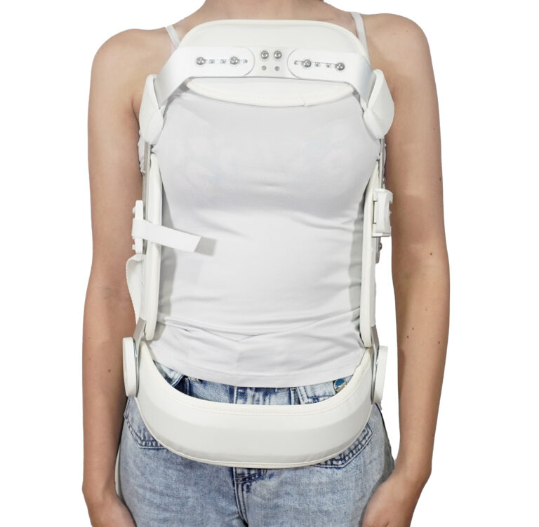 Órtesis corset para columna vista de ajuste