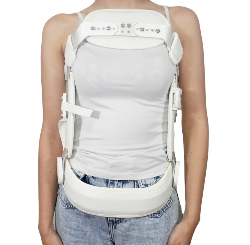 Órtesis corset para columna vista de ajuste