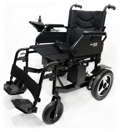 Silla de ruedas eléctrica reposa brazos y pies abatibles HE701