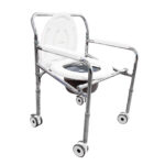 Silla sanitaria en acero cromado con ruedas VH605-AC