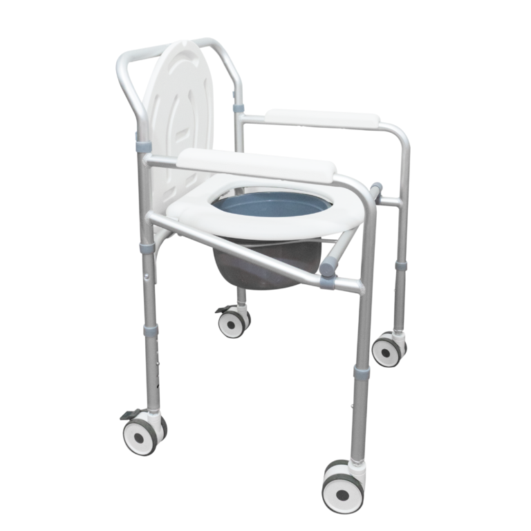 Silla sanitaria en aluminio con ruedas VH605