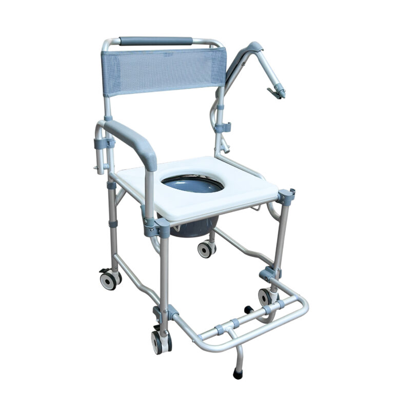 Silla sanitaria en aluminio con ruedas VH622 gris