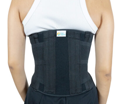 Soporte lumbar elástico vista de ajuste